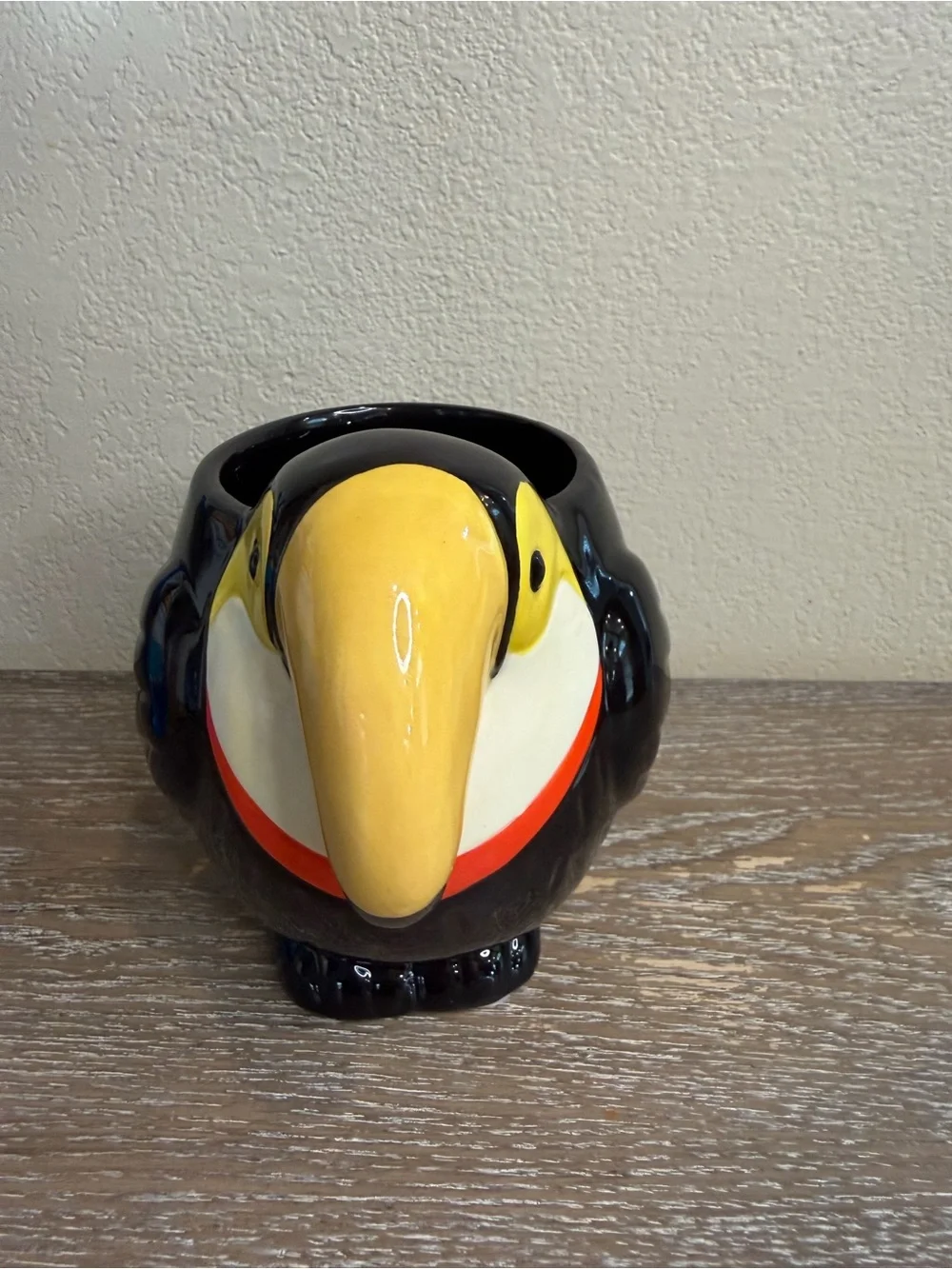 Ceramic Toucan Figurine Planter Vessel Black, Yellow, Red, White Target Bullseye
